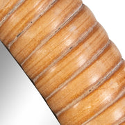 Seastran Coastal Mirror | Modern Round Natural Rattan Frame Mirror (34 in. W x 34 in. H x 2 in. D)