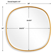 Auriel Gold Leaf Mirror | Modern Round Iron Frame Bathroom Vanity Mirror (30 in. W x 30 in. H x 2 in. D)