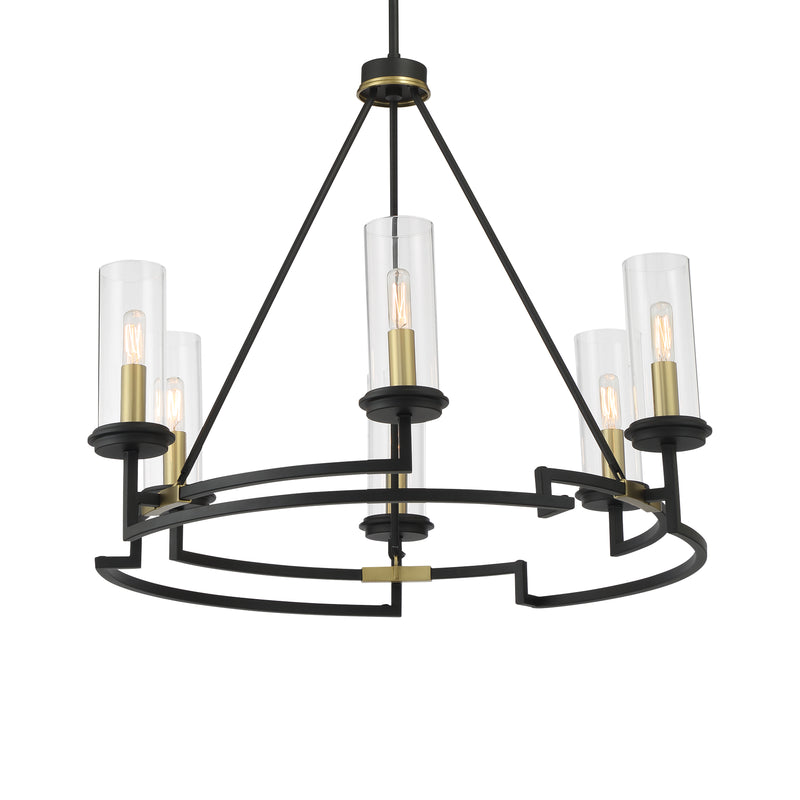 Minka Lavery Hillstone 6 Light Chandelier-Sand Coal & Soft Brass