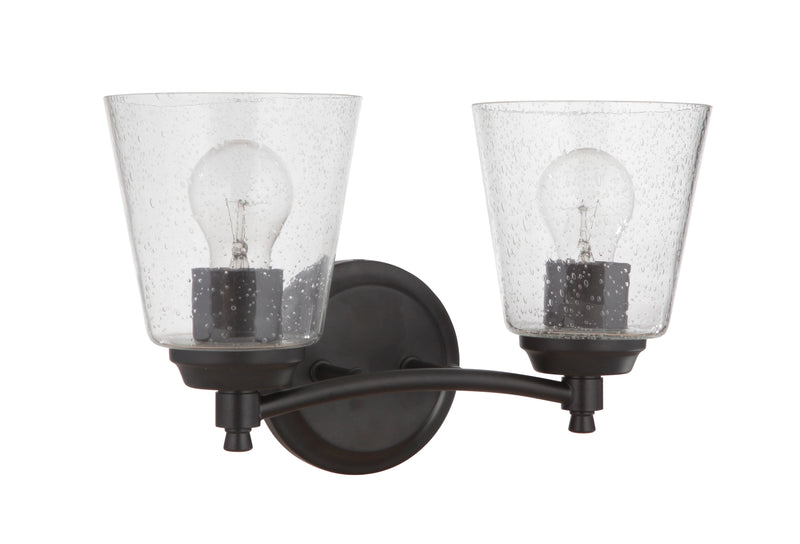 Craftmade 50202-FB Tyler 2 Light Bathroom Vanity Light -Flat Black