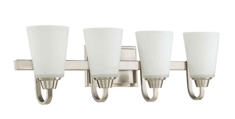 Craftmade 41904-BNK Grace 4 Light Bathroom Vanity Light -Brushed Polished Nickel