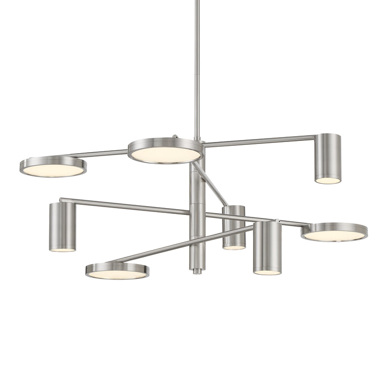 George Kovacs P5496-084-L Swivel 8 Light LED Chandelier -Brushed Nickel