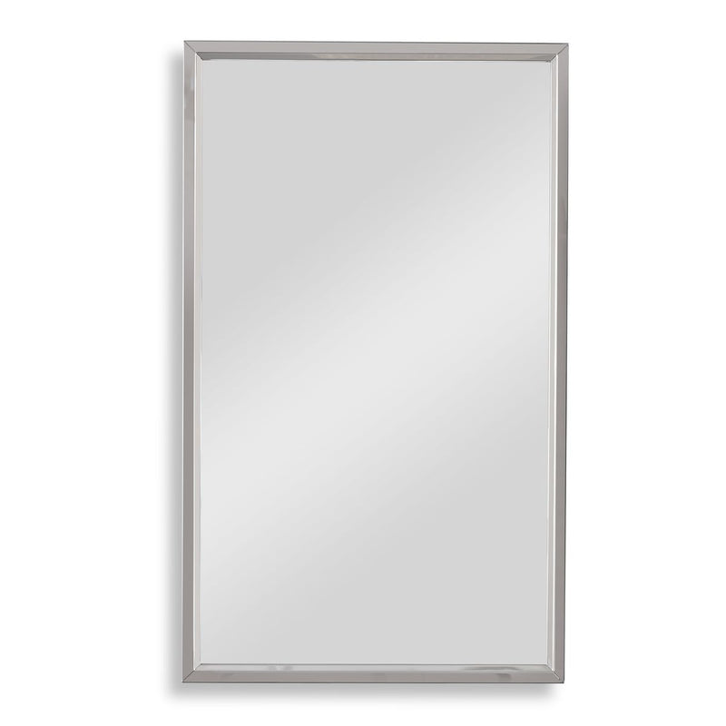 Altivus Stainless Steel Mirror | Modern Rectangle Steel Frame Bathroom Vanity Mirror (18 in. W x 30 in. H x 1 in. D)