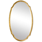 Midora Antique Gold Leaf Mirror | Modern Oval Hammered Iron Frame Bathroom Vanity Mirror Mounted Vertical or Horizontal (24 in. W x 36 in. H x 2 in. D)