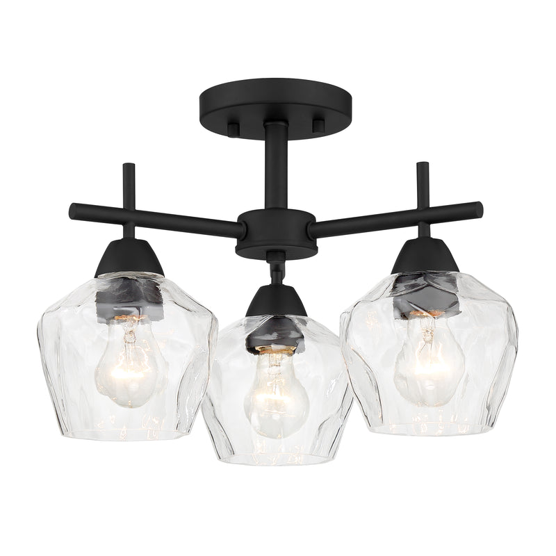 Minka Lavery Camrin 16" 3 Light Semi Flush Chandelier-Coal