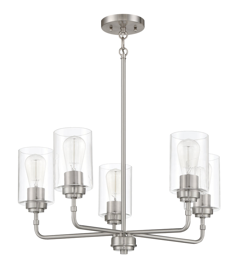 Craftmade 56025-BNK Stowe 5 Light Chandelier -Brushed Polished Nickel