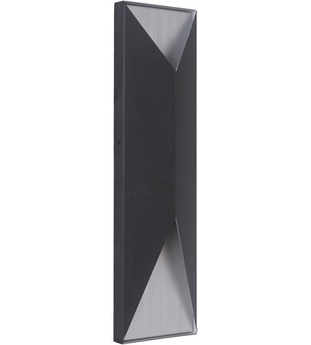 Craftmade Z3422-TBBA-LED Peak 2 Light Large LED Outdoor Pocket Sconce -Textured Black/Brushed Aluminum - ALCOVE LIGHTING
