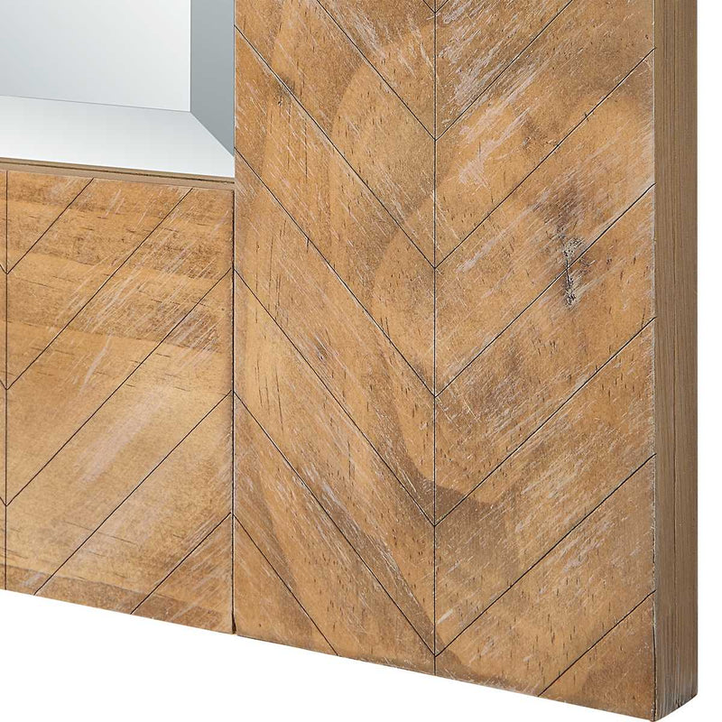 Trenval Natural Wood Mirror | Modern Rectangle Solid Wood Frame Bathroom Vanity Mirror Mounted Vertical or Horizontal (29 in. W x 39 in. H x 1 in. D)