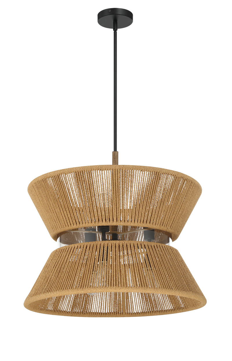 Craftmade 58596-FBWAL Serena 6 Light Pendant -Flat Black/Walnut