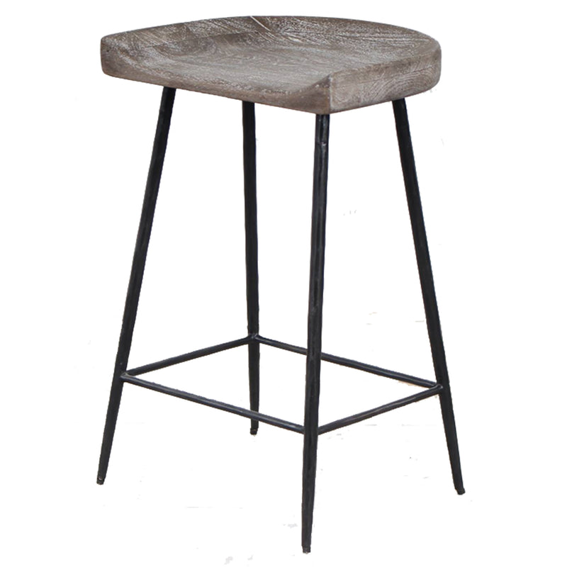 Uttermost Cordova Carved Wood Counter Stool - ALCOVE LIGHTING
