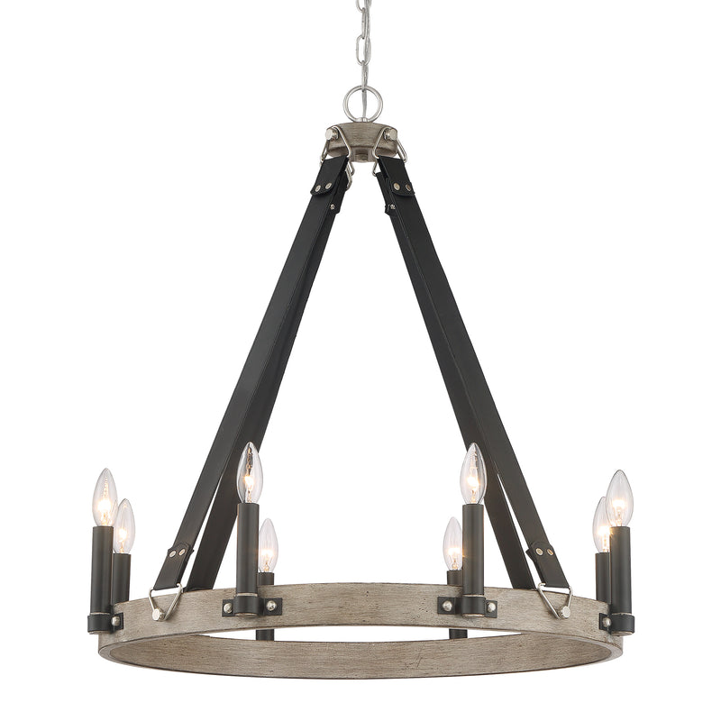 Minka Lavery Rawson Ridge 8 Light Chandelier-Aged Silverwood And Coal