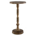 Kloba Accent Table | Heavily Textured Cast Aluminum Finished In Antique Brass (12 in. W x 24 in. H)