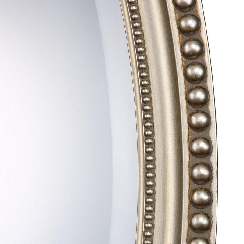 Gemi Metallic Silver Mirror | Modern Oval Polystyrene Frame Bathroom Vanity Mirror Mounted Vertical or Horizontal (22 in. W x 32 in. H x 1 in. D)