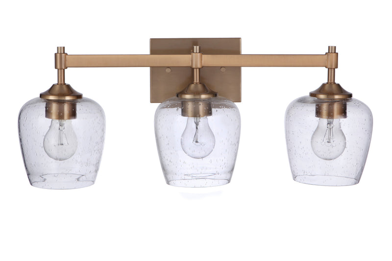 Craftmade 12422SB3 Stellen 3 Light Bathroom Vanity Light -Satin Brass