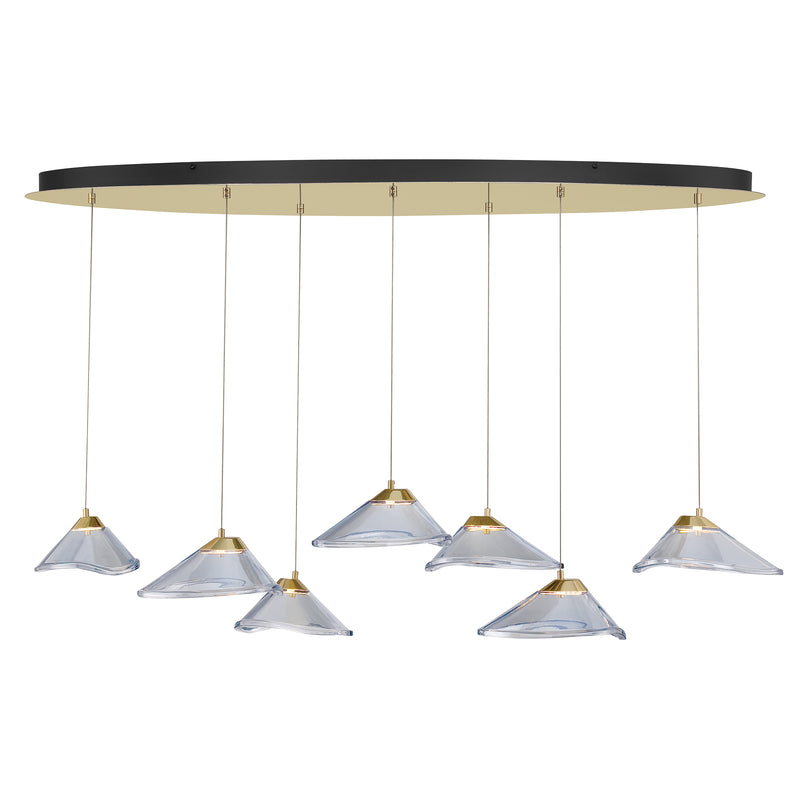 George Kovacs P5402-718-L Sneer LED Pendant Light -Coal and Sun Gold