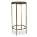 Vortel Accent Table | Antique Gold Textured Iron and Recycled Glass Top (12 in. W x 24 in. H)