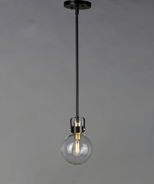 Maxim 90510CLBZSBR Bauhaus 1 Light Mini Pendant | Bronze / Satin Brass