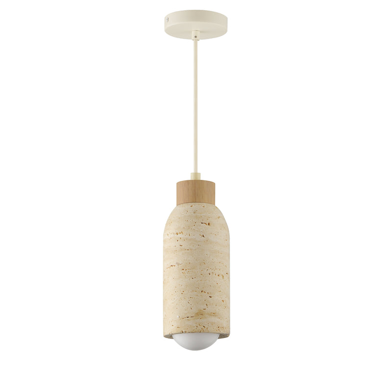 Maxim 90621TVOY Pompeii Single Pendant | Travertine / Oyster