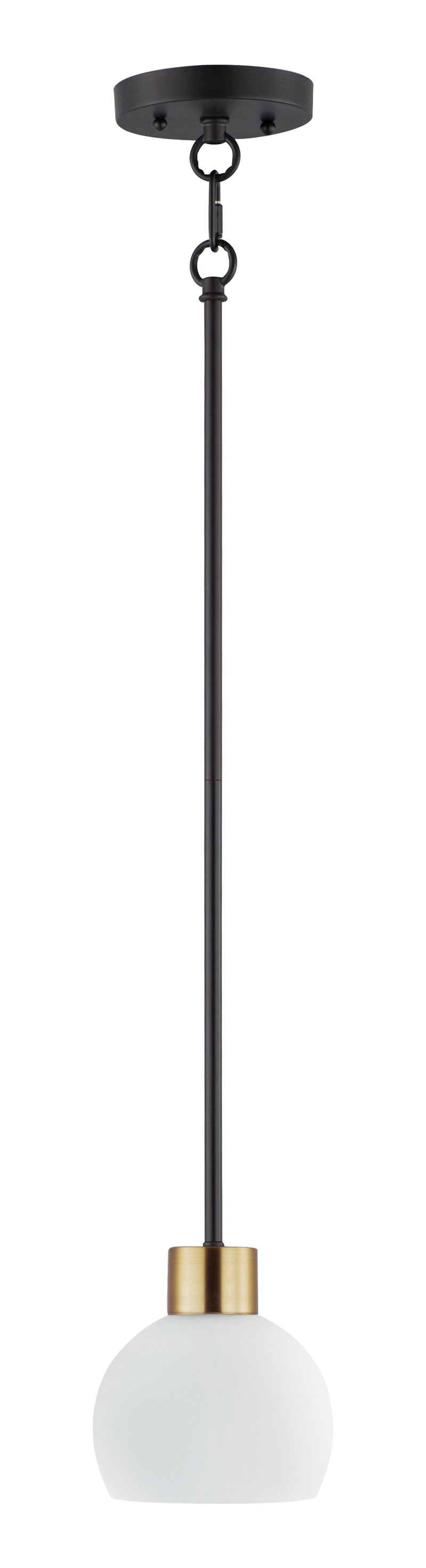 Maxim 91270SWBZSBR Coraline 1 Light Mini Pendant | Bronze / Satin Brass
