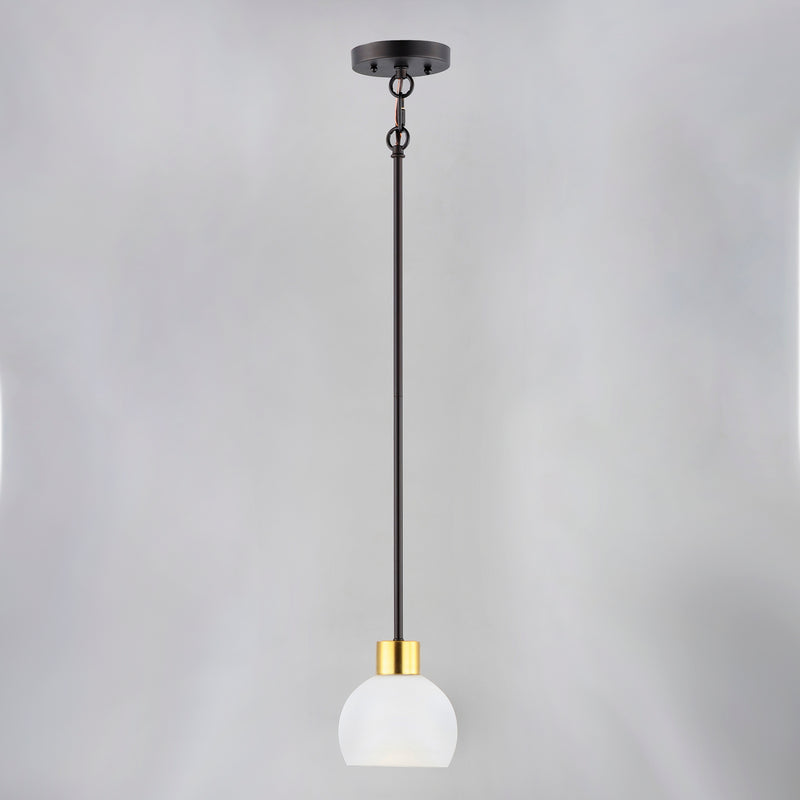 Maxim 91270SWBZSBR Coraline 1 Light Mini Pendant | Bronze / Satin Brass