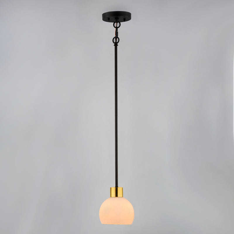 Maxim 91270SWBZSBR Coraline 1 Light Mini Pendant | Bronze / Satin Brass