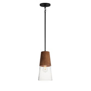 Maxim 91620CLWNBK Carpenter 6.5" Mini Pendant | Walnut / Black