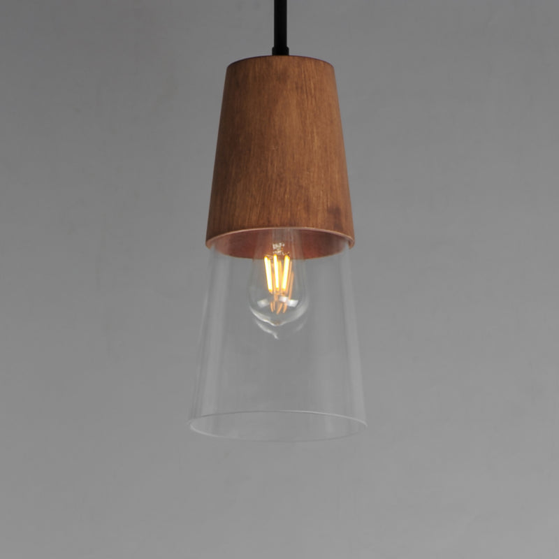 Maxim 91620CLWNBK Carpenter 6.5" Mini Pendant | Walnut / Black