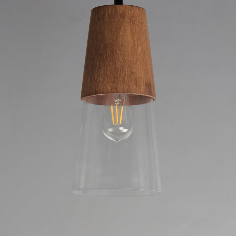 Maxim 91620CLWNBK Carpenter 6.5" Mini Pendant | Walnut / Black