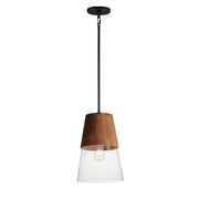 Maxim 91622CLWNBK Carpenter 10" Mini Pendant | Walnut / Black