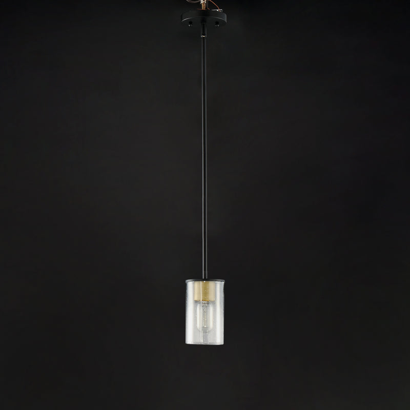 Maxim 91840CDABBK Sleek 1 Light Mini Pendant | Antique Brass / Black