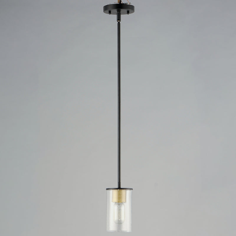 Maxim 91840CDABBK Sleek 1 Light Mini Pendant | Antique Brass / Black