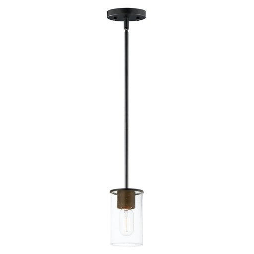 Maxim 91840CDABBK Sleek 1 Light Mini Pendant | Antique Brass / Black