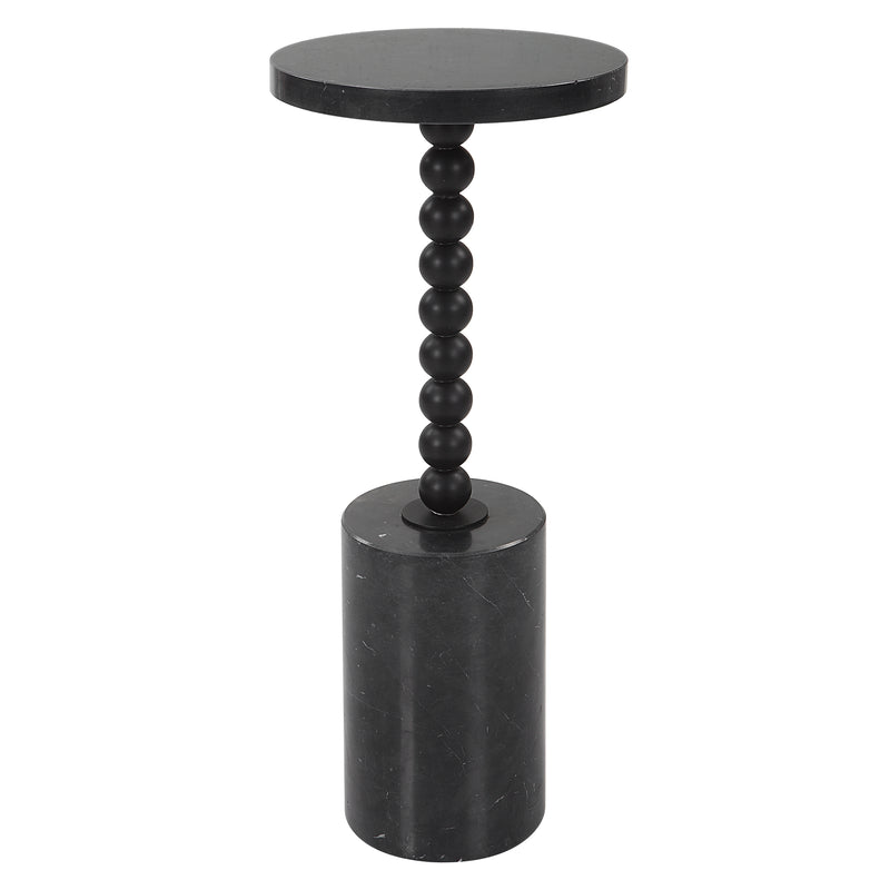 Uttermost Bead Black Marble Drink Table - ALCOVE LIGHTING