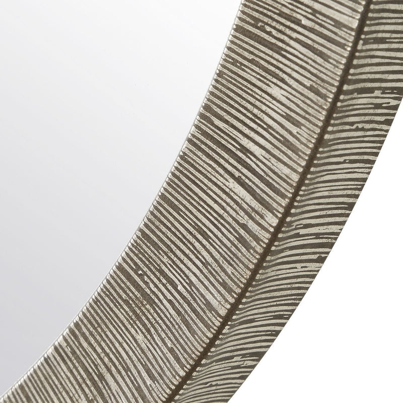 Nuvell Radiant Silver Mirror | Modern Oval Engineered Polymer Frame Bathroom Vanity Mirror (20 in. W x 33 in. H x 1 in. D)