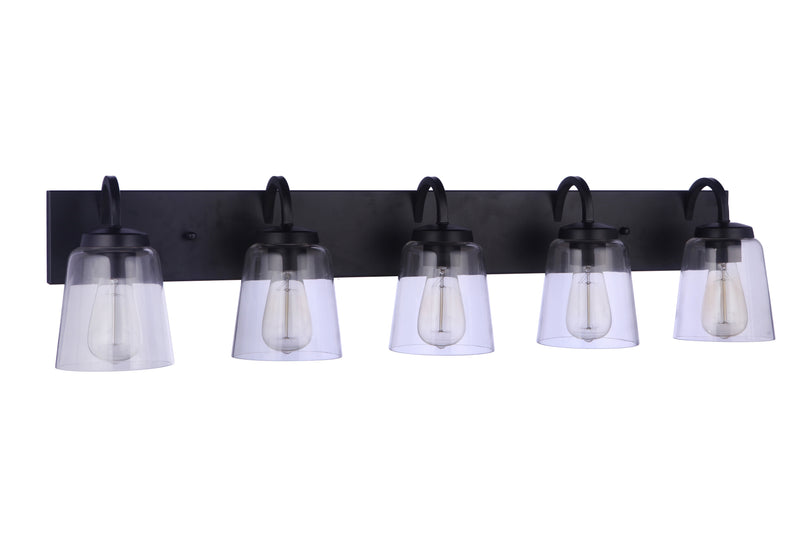 Craftmade 16340FB5 Elsa 5 Light Bathroom Vanity Light -Flat Black