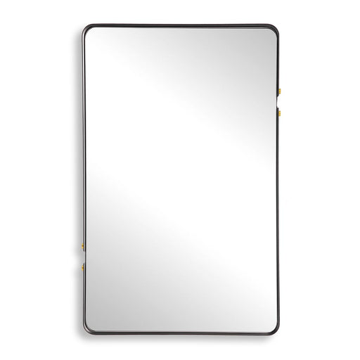 Zerik Matte Black Mirror | Modern Rectangle Iron Frame Bathroom Vanity Mirror with Rounded Corners Mounted Vertical or Horizontal (20 in. W x 32 in. H x 2 in. D)