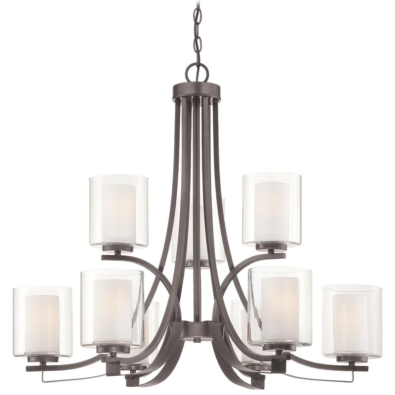 Minka Lavery Parsons Studio 9 Light Chandelier-Smoked Iron