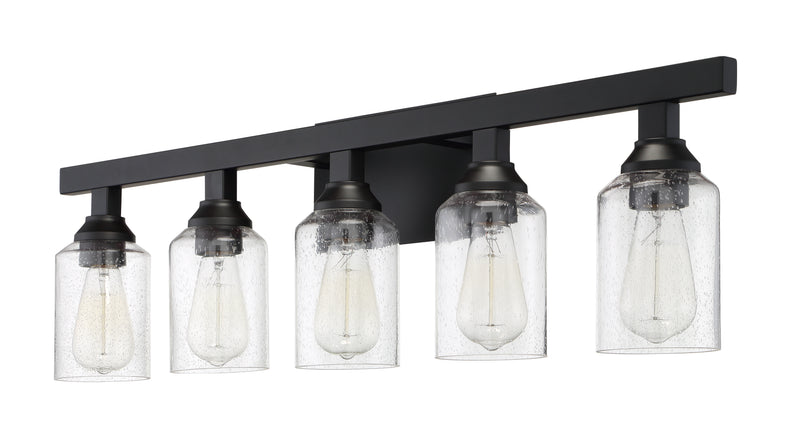 Craftmade 53105-FB Chicago 5 Light Bathroom Vanity Light -Flat Black