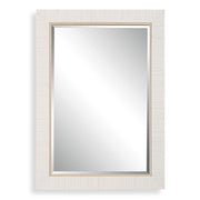 Coastridge Whitewashed Mirror | Modern Rectangle Rattan Polymer Frame Bathroom Vanity Mirror Mounted Vertical or Horizontal (25 in. W x 35 in. H x 2 in. D)