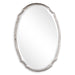 Midora Antique Silver Mirror | Modern Oval Hammered Iron Frame Bathroom Vanity Mirror Mounted Vertical or Horizontal (24 in. W x 36 in. H x 2 in. D)