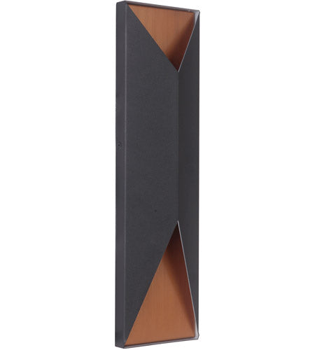 Craftmade Z3422-TBSB-LED Peak 2 Light Large LED Outdoor Pocket Sconce -Textured Black/Satin Brass