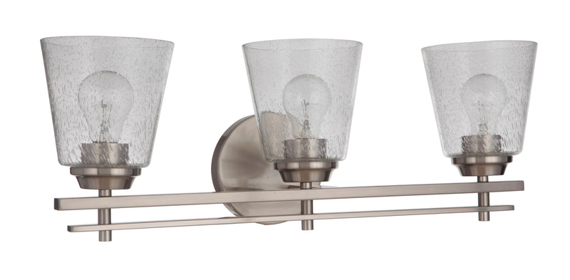 Craftmade 19624BNK3 Drake 3 Light Bathroom Vanity Light -Brushed Polished Nickel