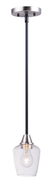 Maxim 96120CLBKSN Goblet 1 Light Mini Pendant | Black / Satin Nickel