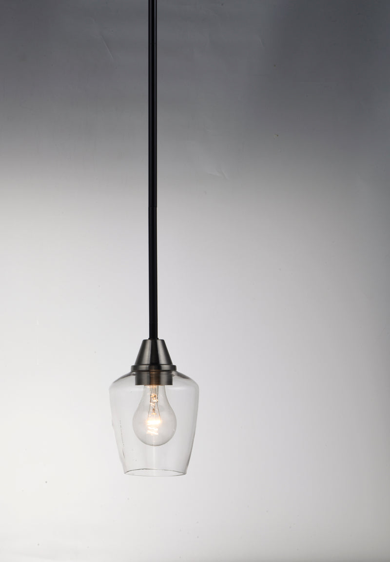 Maxim 96120CLBKSN Goblet 1 Light Mini Pendant | Black / Satin Nickel