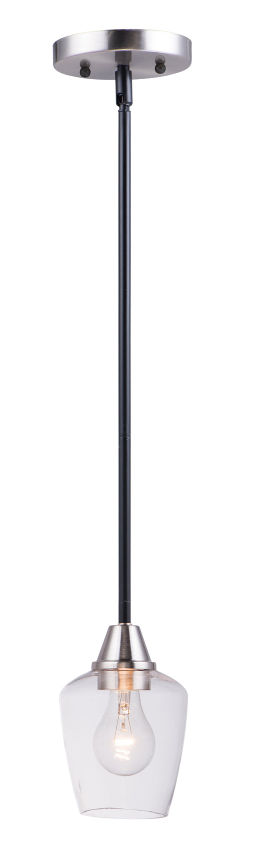 Maxim 96120CLBKSN Goblet 1 Light Mini Pendant | Black / Satin Nickel