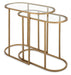 Strada Nesting Tables Set of 2 | Antique Brushed Brass and Clear Tempered Glass Top (Medium: 22 in. W x 19.5 in. H x 10.5 in. D; Large: 24 in. W x 22 in. H x 12.5 in. D)