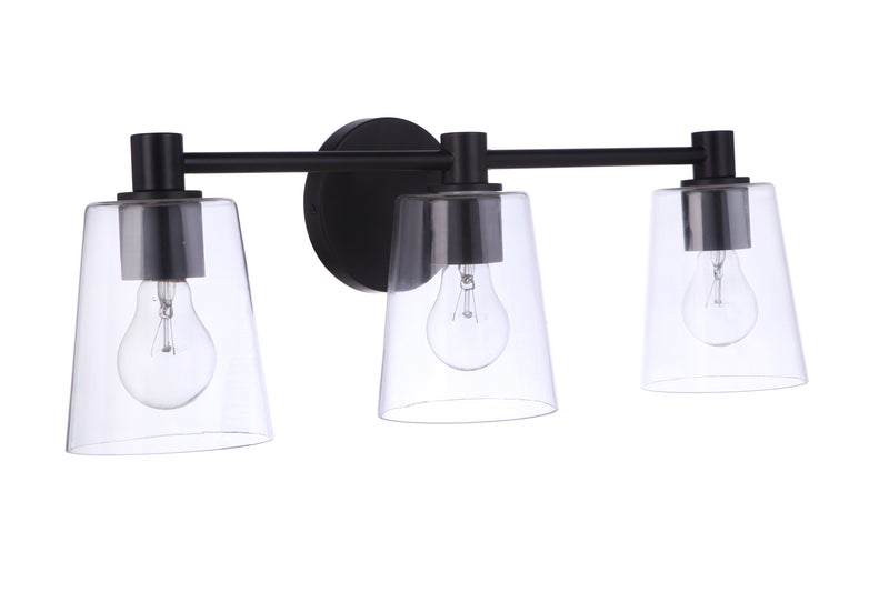 Craftmade 12623FB3 Emilio 3 Light Bathroom Vanity Light -Flat Black