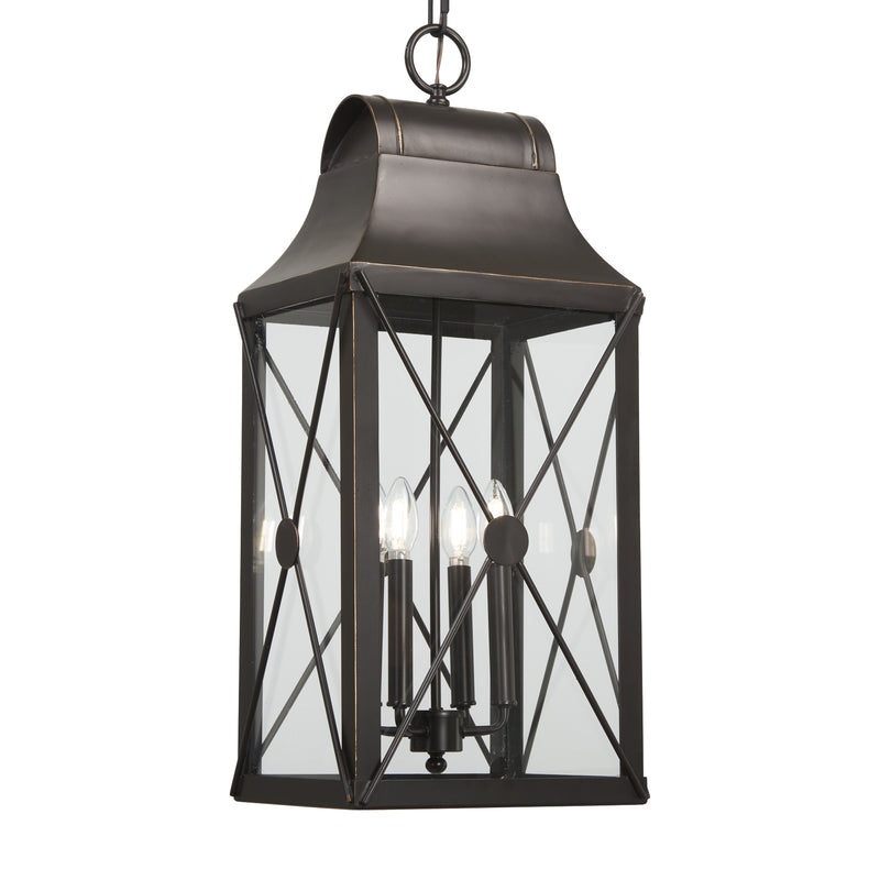 Minka Lavery Great Outdoors De Luz 4 Light Outdoor Chain Hung Lantern-Oil Rubbed Bronze