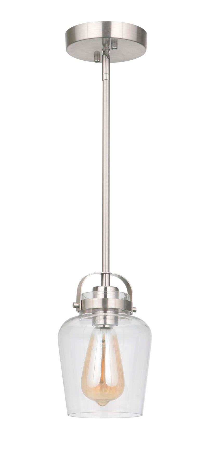 Craftmade 53591-BNK Trystan 1 Light Mini Pendant -Brushed Polished Nickel