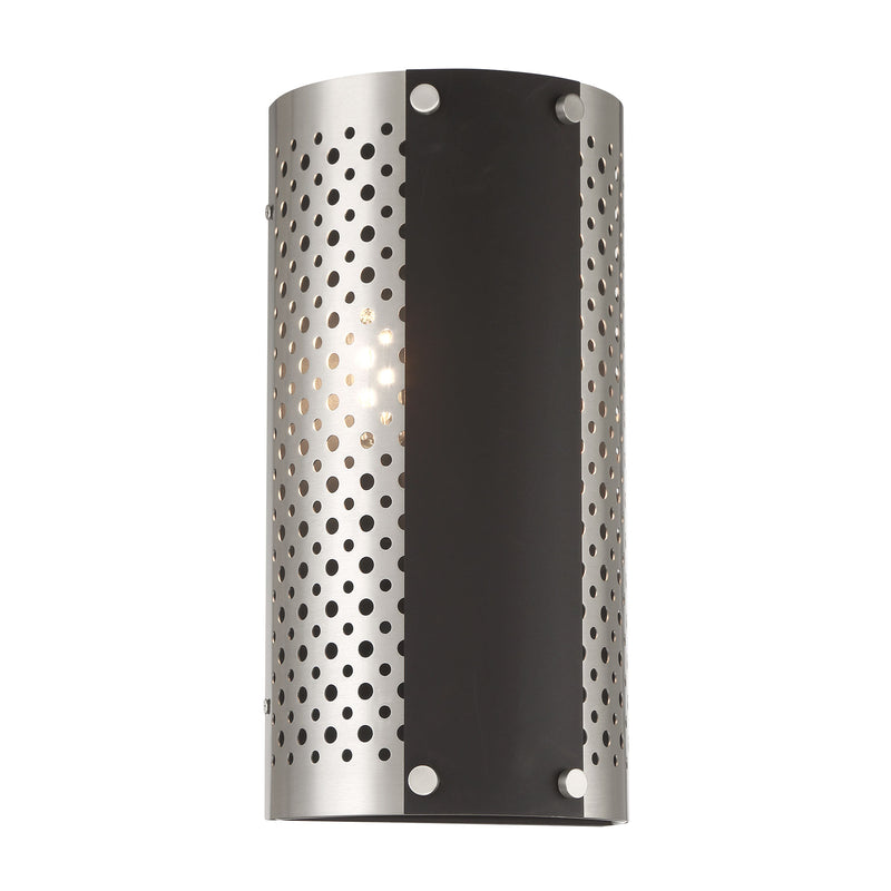 George Kovacs P5530-420 Noho 2 Light Sconce -Brushed Nickel w/ Sand Coal